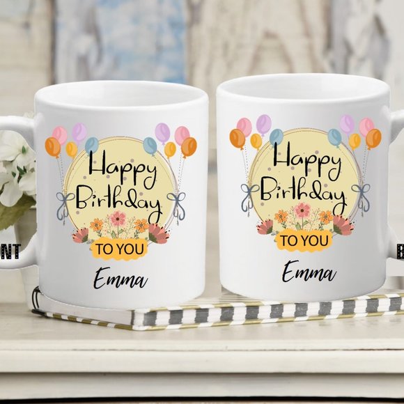 BIRTHDAY Personalized Birthday Mug - Coffee Mug | 12 oz l Coffee Cup l - Picture 1 of 1